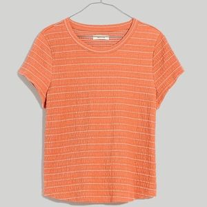 MADEWELL Smocked Shrunken Shirttail Tee Size Small